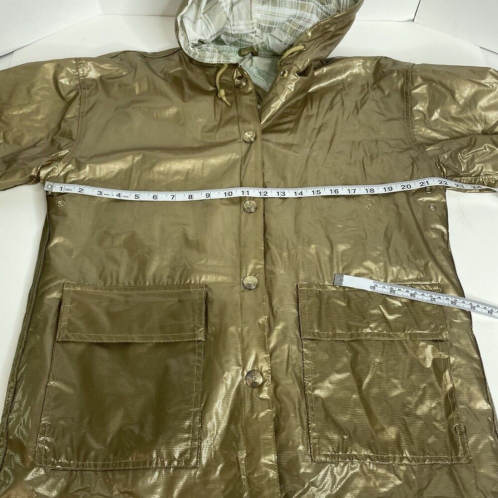 Wippette Rain Things Vintage Gold Waterproof Hooded Jacket Coat Womens Small - Picture 7 of 9